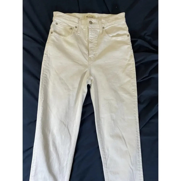 Madewell Classic Straight‎ Jeans White Denim Size 27 Stretch Pockets Comfort - Picture 8 of 9